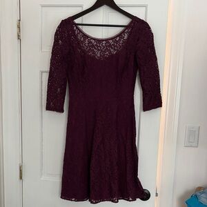 White House Black Market Deep Purple Lace Dress